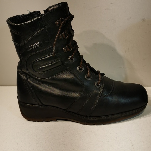 ANFIBIO Women's Brown Leather Lace up Zipper on the side Boots - Picture 4 of 10